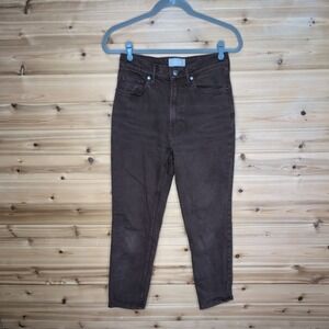 Everlane The Original Cheeky Jean 26 Crop Espresso Brown Organic Cotton Stretch